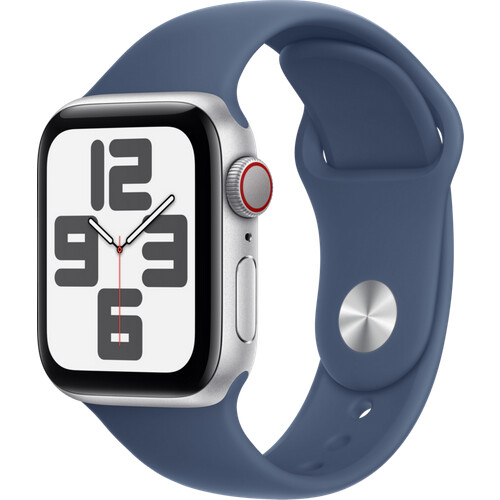 Tweedekans Apple Watch SE 2024 4G 40mm Zilver Sportband S/M