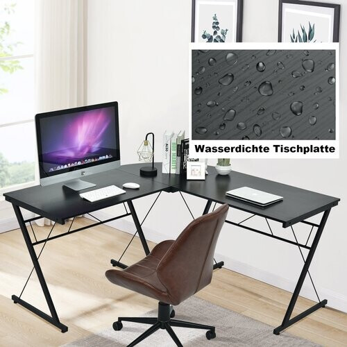 Tweedekans Coast l-vorm bureau Computertafel Angular bureau Work Table zwart