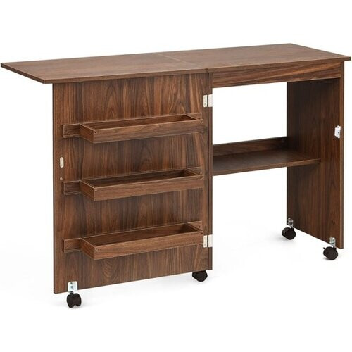 Tweedekans Coast Opvouwbare Naaimachine Tafel – Multifunctioneel – 118,5 x 40 x 79,5 cm – Bruin
