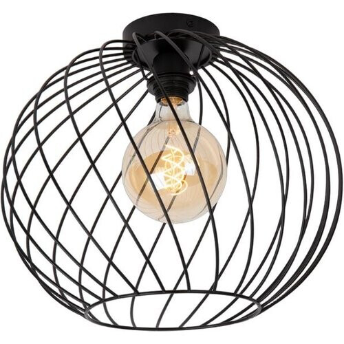 Tweedekans Lucide Danza Plafondlamp - Ø40 cm - 1x E27 Fitting - Zwart