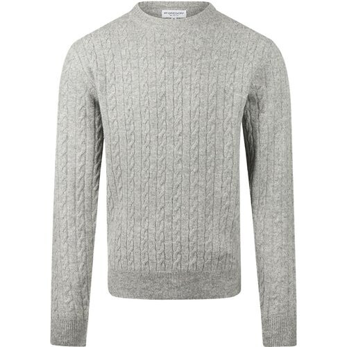 Tweedekans McGregor Cable Crew Neck Sweater Medium Grey Melange - Maat S