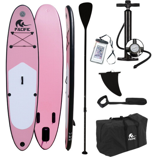 Tweedekans Pacific Special Edition Sup Board met GRATIS Waterproof telefoonhoesje - Extra Stevig - 305 cm - 7 Delig - Roze - Tot 100 kg - Opblaasbaar